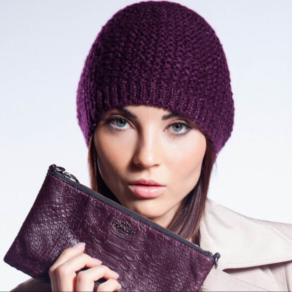 Brambleberry purple, knit dress hat